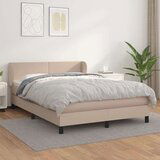  Box spring postelja z vzmetnico kapučino 140x200cm umetno usnje, (20897104) Cene