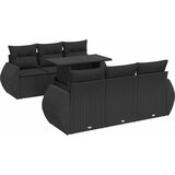 Maison Chic Seti vrtnega pohištva - Vrtna garnitura - Vrtni pohištvo set 7-delna z blazinami črn poli ratan, (21803039) | Shoptok.si
