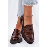 EVENTO Classic Women's Moccasins Made Of Eco Leather Brown Enticca | Shoptok.si