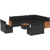  The Living Store Vrtna sedežna garnitura 13-delna z blazinami črn poli ratan - Vrtna Sedežna Garniture, (21443603) | Shoptok.si
