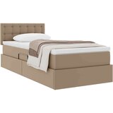  Krevet s madracem i skladištem Kapućino 90 x 190 cm Lažna koža - Boja cappuccina 90 x 190 cm | shoptok.hr