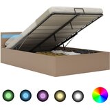 vidaXL Hidraulični okvir za krevet LED boja cappuccina 120 x 200 cm | shoptok.hr