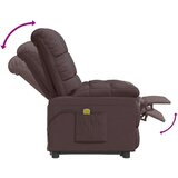  Masažna fotelja od tkanine tamnosmeđa | shoptok.hr
