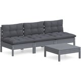 Maison Chic Seti vrtnega pohištva - Vrtna garnitura - Vrtni pohištvo set 4-delna z antracit blazinami borovina, (21816196) | Shoptok.si