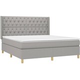  box spring s madracem LED svjetlosivi 160x200 cm tkanina | shoptok.hr