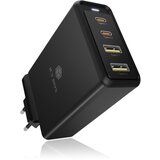Icybox polnilnik 4 portni 100 W USB s Power Delivery 3.0 in GaN podporo | Shoptok.si