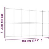vidaXL Sobna pregrada s 6 panela crna 300 x 180 cm od tkanine | shoptok.hr