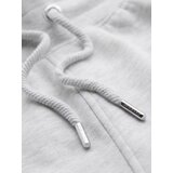 Ombre Men's sweatpants with piping and ribbing on legs - grey melange | ePonuda.com