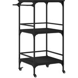  The Living Store Kuhinjski voziček črn 60,5x50x105 cm inženirski les - Kuhinjski Voziček, (21498942) | Shoptok.si