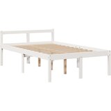 vidaXL Krevet s regalom z knjige bez madraca bijeli 135x190cm borovina | shoptok.hr