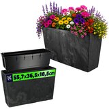 KADAX cvetlični lonec visok + vložek 19x56 cm črn beton, (5000346586) | Shoptok.si