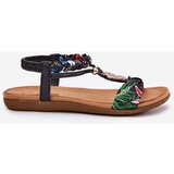 ARTIKER Flat Women's Sandals With Woven Strap And Decoration Black | Shoptok.si