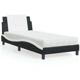  Krevet s madracem crno-bijeli 100 x 200 cm od umjetne kože | shoptok.hr