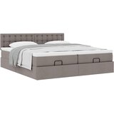  Otomanski okvir kreveta s madracima smeđesivi 200x200cm tkanine | shoptok.hr