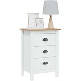  Nočna omarica HILL Bela in medena rjava 46 x 35 x 65 cm, (5000209417) | Shoptok.si