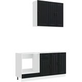  Kuhinjska jedinica LUCCA 5 pcs Crna Konstruirano drvo | shoptok.hr