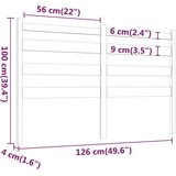  Uzglavlje za krevet sivo 126 x 4 x 100 cm od masivne borovine | shoptok.hr