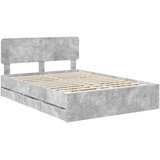 vidaXL konstrukcija postelje s predalom betonsko siva 150 x 200 cm, (5000113685) | Shoptok.si
