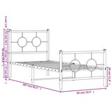  Metalni okvir kreveta uzglavlje i podnožje bijeli 80x200 cm | shoptok.hr