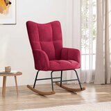  Stolica za ljuljanje crvena boja vina baršunasta | shoptok.hr
