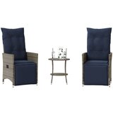 vidaXL Bistro set od 3 komada s jastucima, sivi poliratan | shoptok.hr