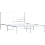 vidaXL Metalni okvir za krevet s uzglavljem bijeli 135x190 cm | shoptok.hr