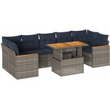  8-dijelni set vrtnih sofa od poliratana s jastucima sivi | shoptok.hr