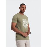 Ombre Men's motorcycle style printed t-shirt - olive | Eponuda.ba