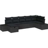  Sjedeća garnitura za vrt 7 kom. Crna poliratan 319 x 154 x 85 cm | Shoptok.si