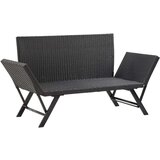 Poli Vrtna klupa s jastucima 176 cm crna od poliratana | shoptok.hr