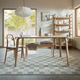 Flair Rugs Modra pralna preproga iz mešanice bombaža 155x230 cm Muted Checkerboard – | Shoptok.si