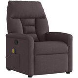 vidaXL Masažni naslanjač temno rjavo blago | Shoptok.si