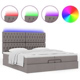 vidaXL Otomanski posteljni okvir z vzmetnicami taupe 200x200 cm blago, (21653421) | Shoptok.si