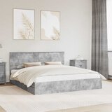  Krevet s od storage s uzglavljem Betonski sivi 200 x 200 cm | shoptok.hr