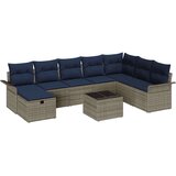  Vrtna sedežna garnitura z blazino 9 pcs Siva Poly ratan, (5000022221) | Shoptok.si