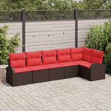  Vrtna sedežna garnitura z blazino 6 pcs Rjava Poly ratan, (5000063119) | Shoptok.si