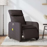 vidaXL Električni masažni naslanjač temno rjavo blago | Shoptok.si