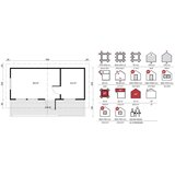 Male kuće Sauna kućica Pihasauna PIHA-TUURI 19 570 × 254 cm sa šindrom | shoptok.hr