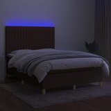  Krevet box spring s madracem LED tamnosmeđi 140x190 cm tkanina | shoptok.hr