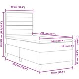  Krevet s kutijom i madracem krem 90x200 cm tkanina | shoptok.hr