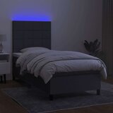  Box spring postelja z vzmetnico LED temno siva 80x200 cm blago, (20789369) | Shoptok.si