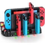 KDD postaja za polnjenje joycon kontrolerjev s prostorom za shranjevanje 8 iger odprta embalaža Cene