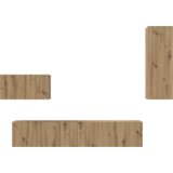 vidaXL Stenski TV kabinet s polico Drugo s shranjevanjem z vrati 4 pcs Obrtniški hrast | Shoptok.si