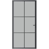 Unutarnja vrata 102,5 x 201,5 cm crna od mat stakla i aluminija | shoptok.hr