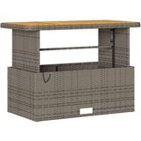 vidaXL 4-delni vrtnarski jedilni set s blazinami siva poli ratan akacija | Shoptok.si