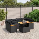 vidaXL 7-dijelni set vrtnih sofa od poliratana s jastucima crni | shoptok.hr