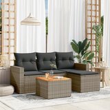 Maison Chic Seti vrtnega pohištva - Vrtna garnitura - Vrtni pohištvo set 5-delna z blazinami siv poli ratan, (21815690) | Shoptok.si
