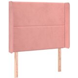 Maison Chic posteljno vzglavje - vzglavna omarica - nočna omarica z ušesi roza 103x16x118/128 cm žamet, (21713202) Cene