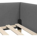 vidaXL Kotna postelja Temno siva 100 x 200 cm Tkanina in oblikovan les | Shoptok.si