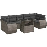 Maison Chic Seti vrtnega pohištva - Vrtna garnitura - Vrtni pohištvo set 8-delna z blazinami siv poli ratan, (21804212) | Shoptok.si